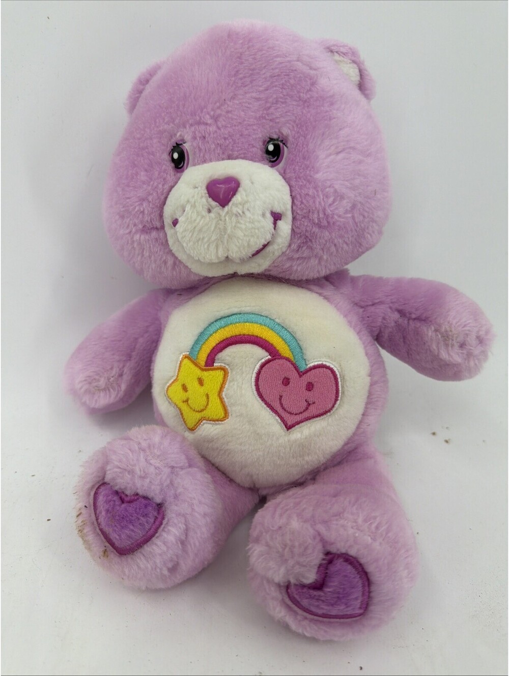Care Bears Best Friend Bear 2005  12" Rainbow Heart Star Pink READ!